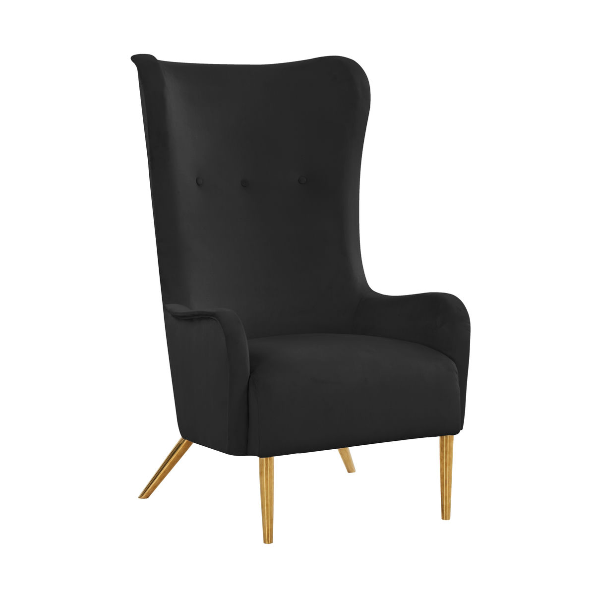 TOV Furniture Ethan Black Velvet Tall Chair