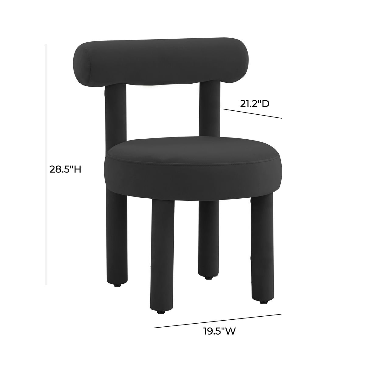 TOV Furniture Carmel Black Velvet Chair