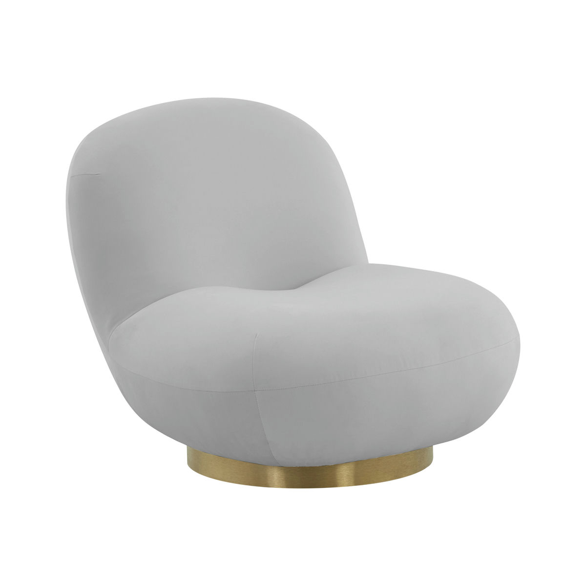 TOV Furniture Emily Grey Velvet Swivel Chair