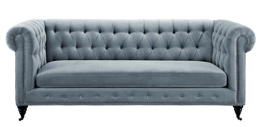 TOV Furniture Hanny Grey Velvet Sofa