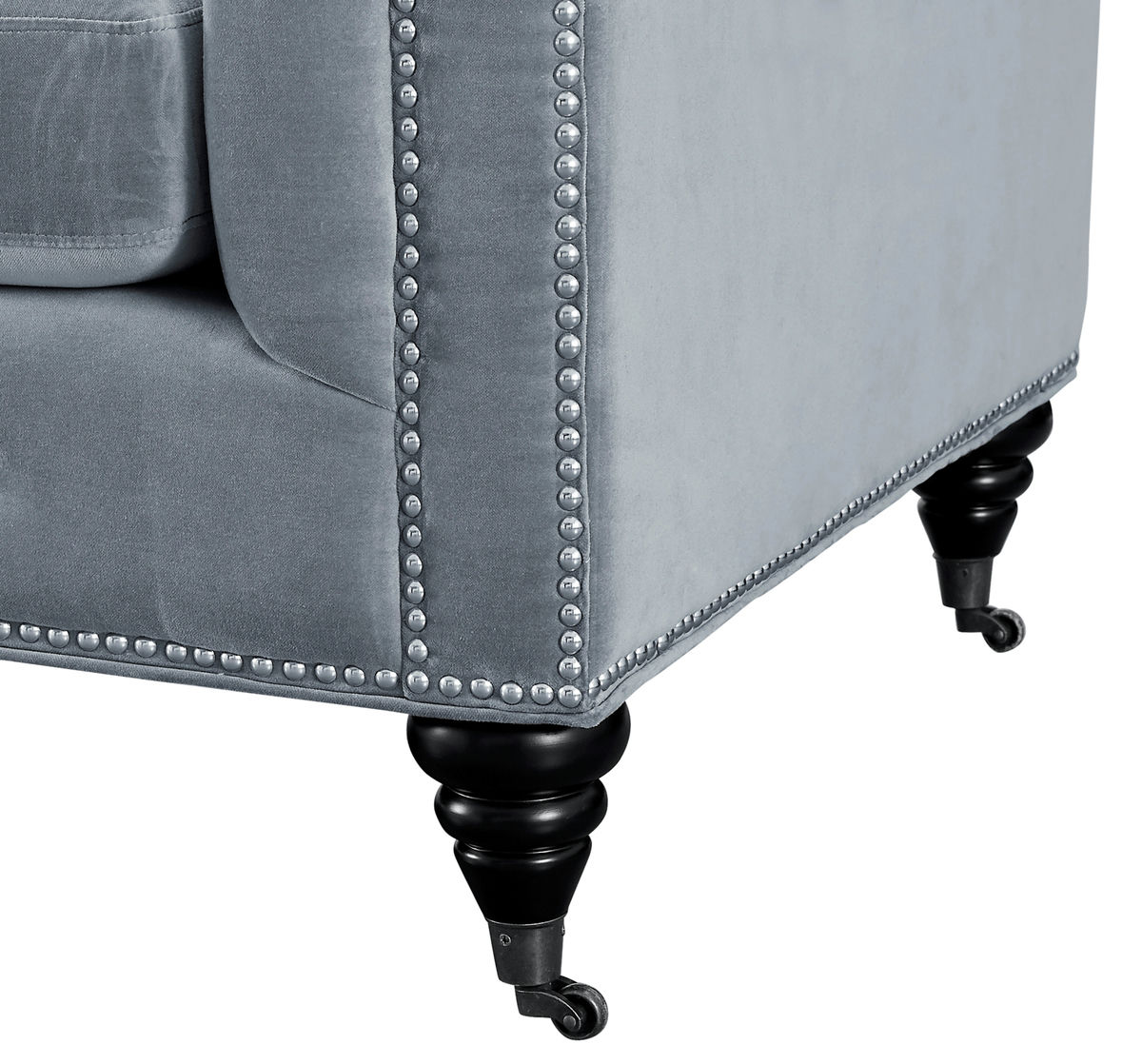 TOV Furniture Hanny Grey Velvet Sofa