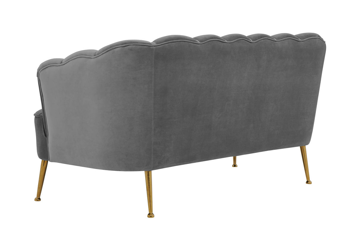 TOV Furniture Daisy Grey Velvet Settee