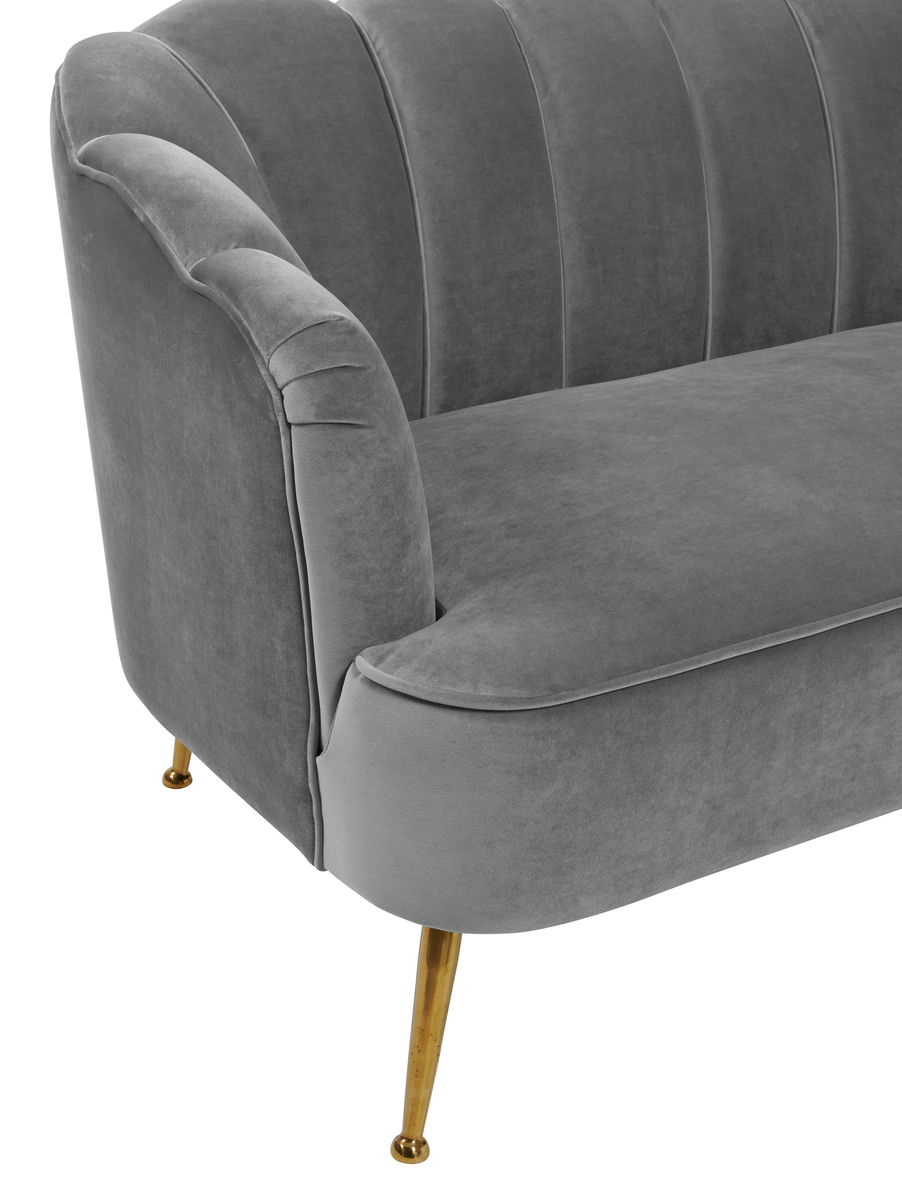TOV Furniture Daisy Grey Velvet Settee