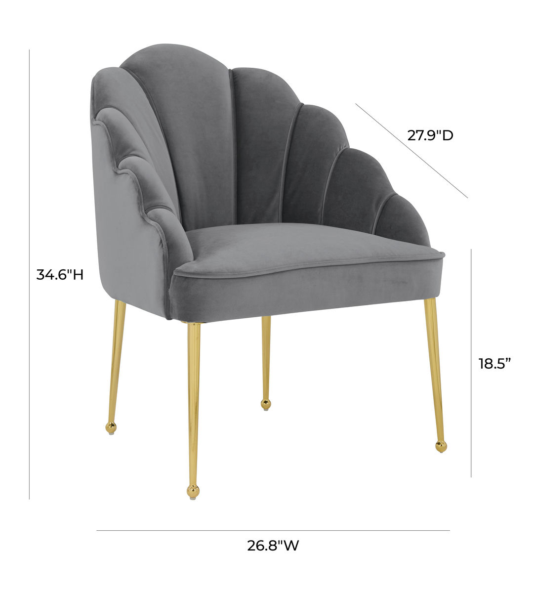 TOV Furniture Daisy Grey Velvet Chair