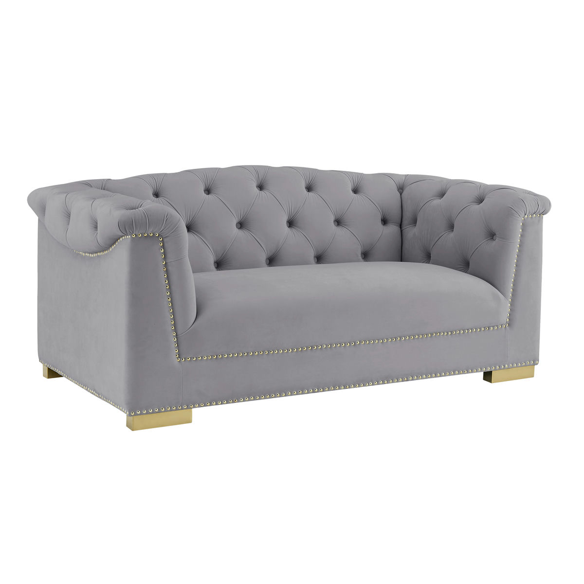 TOV Furniture Farah Grey Velvet Loveseat