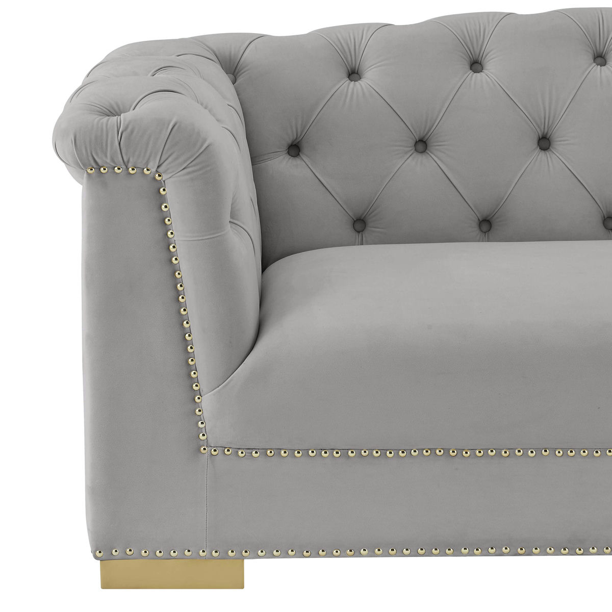 TOV Furniture Farah Grey Velvet Loveseat