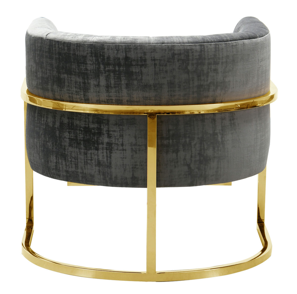 TOV Furniture Magnolia  Slub Grey Chair with Gold Base