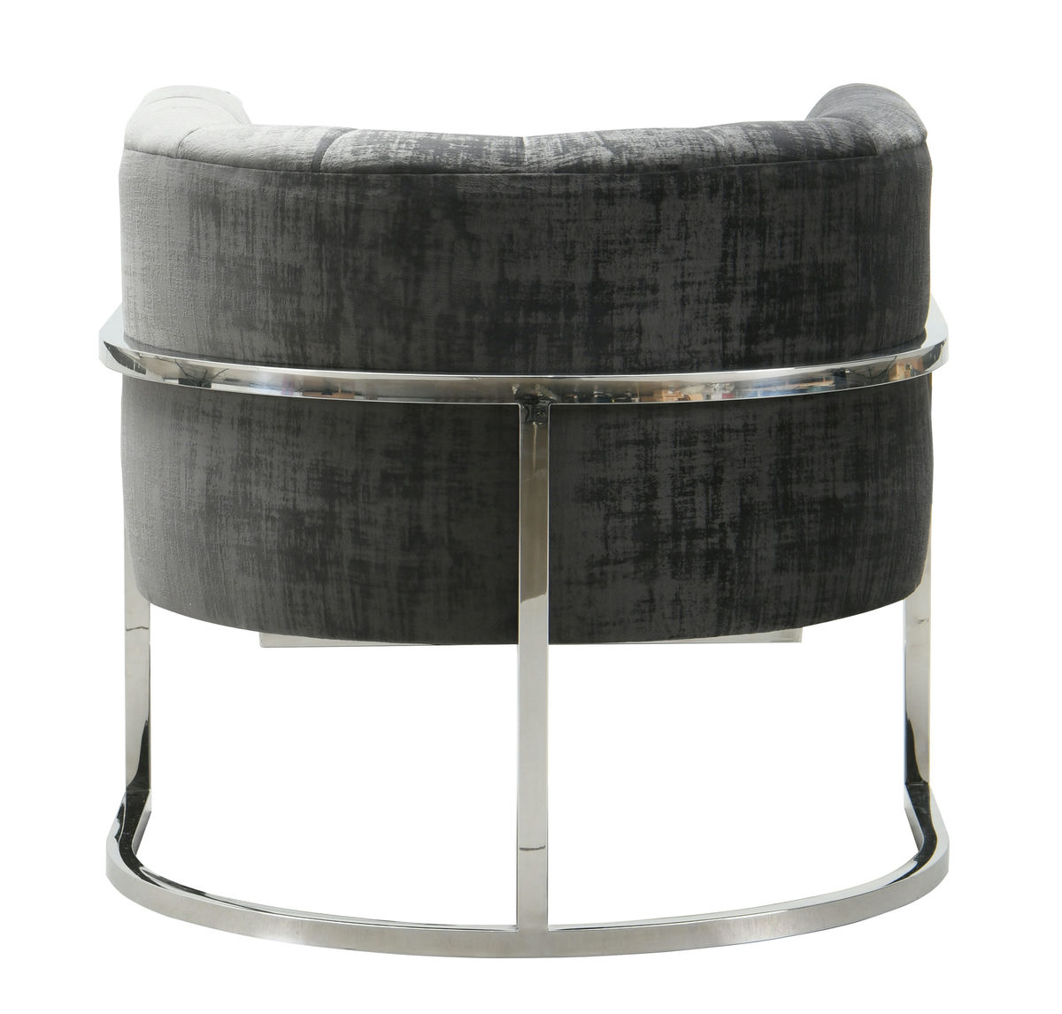 TOV Furniture Magnolia  Slub Grey Chair with Silver Base