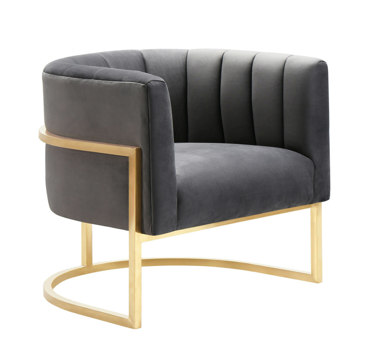 TOV Furniture Magnolia Grey Velvet  Chair