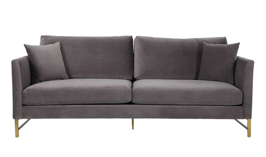 TOV Furniture Massi Grey Velvet Sofa