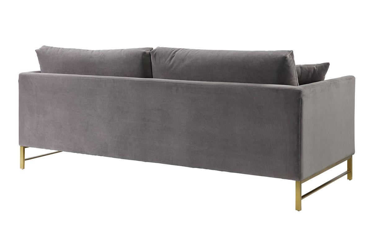 TOV Furniture Massi Grey Velvet Sofa