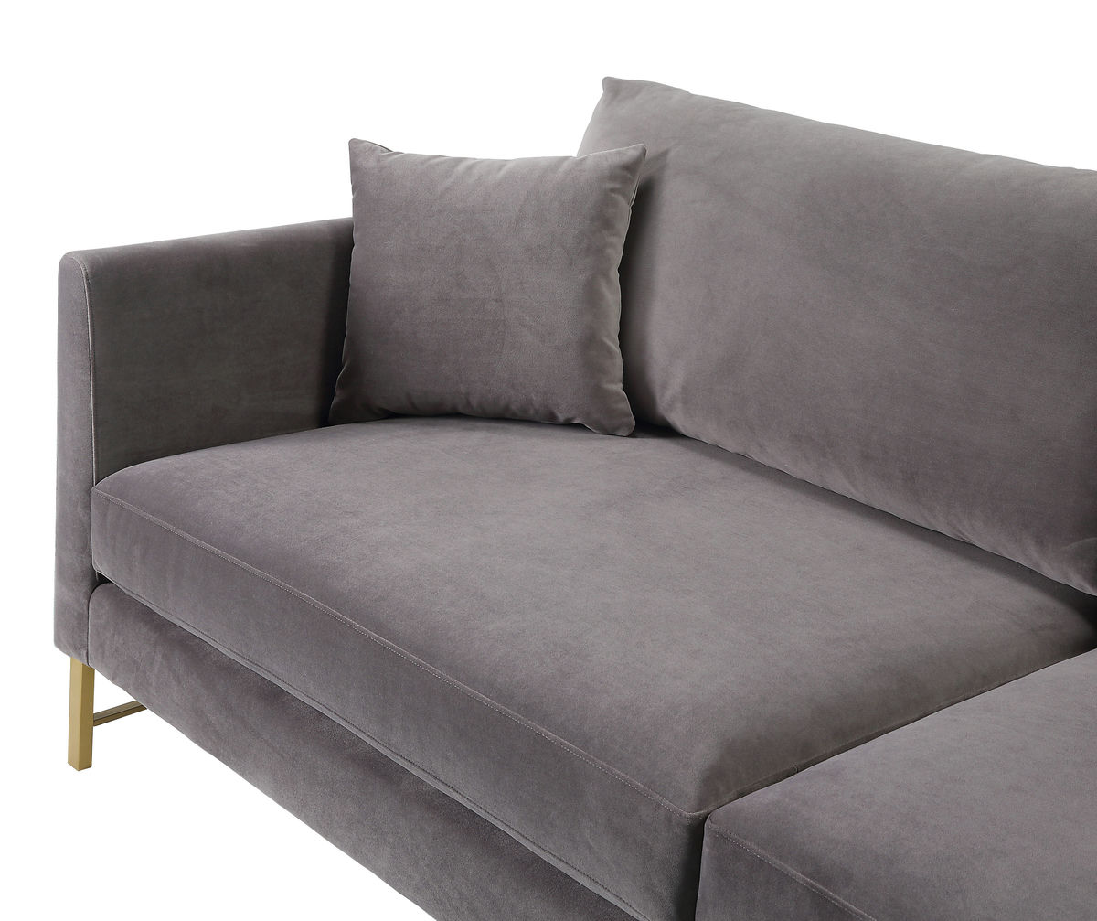 TOV Furniture Massi Grey Velvet Sofa