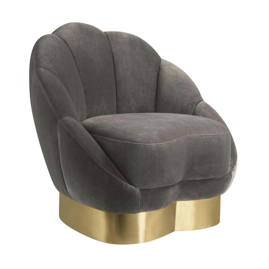 TOV Furniture Bloom Light Grey Velvet Chair