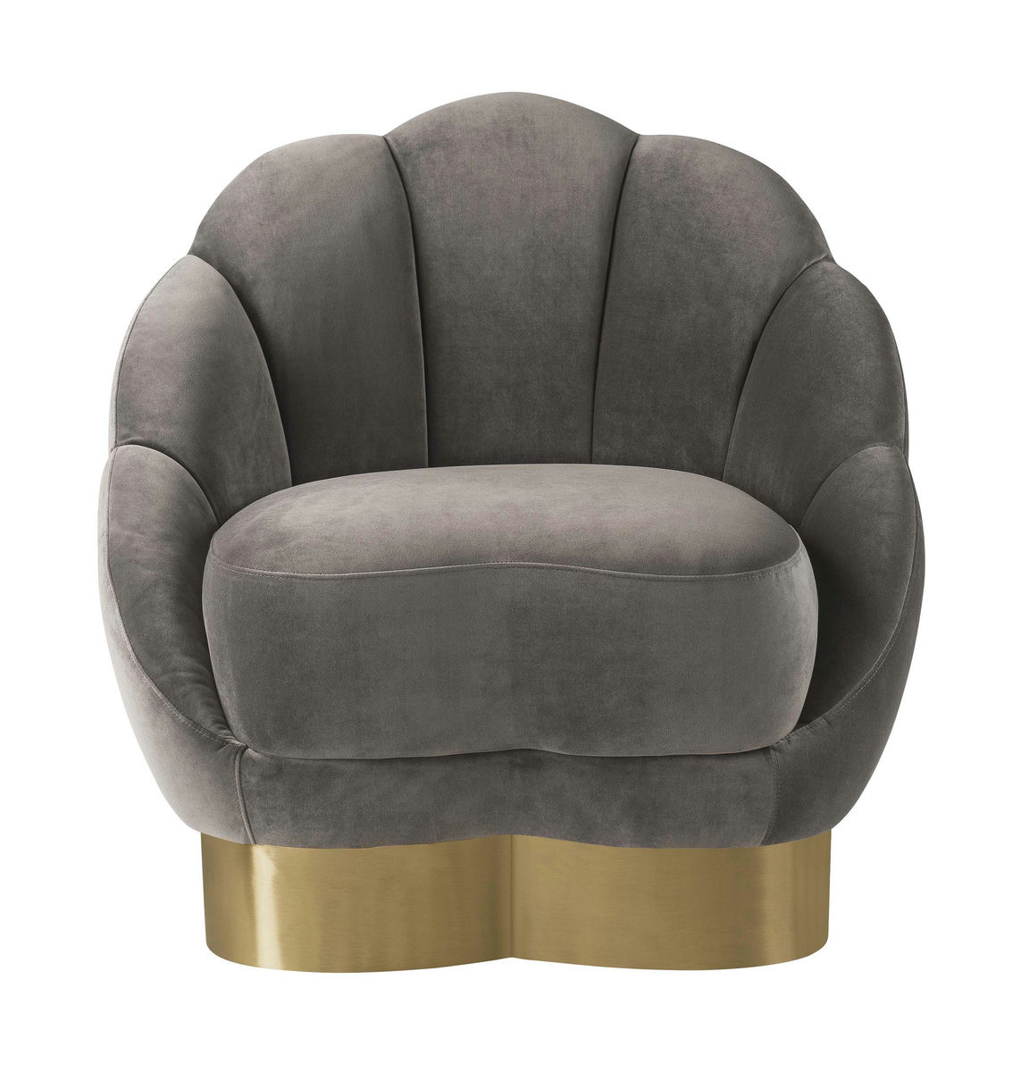 TOV Furniture Bloom Light Grey Velvet Chair