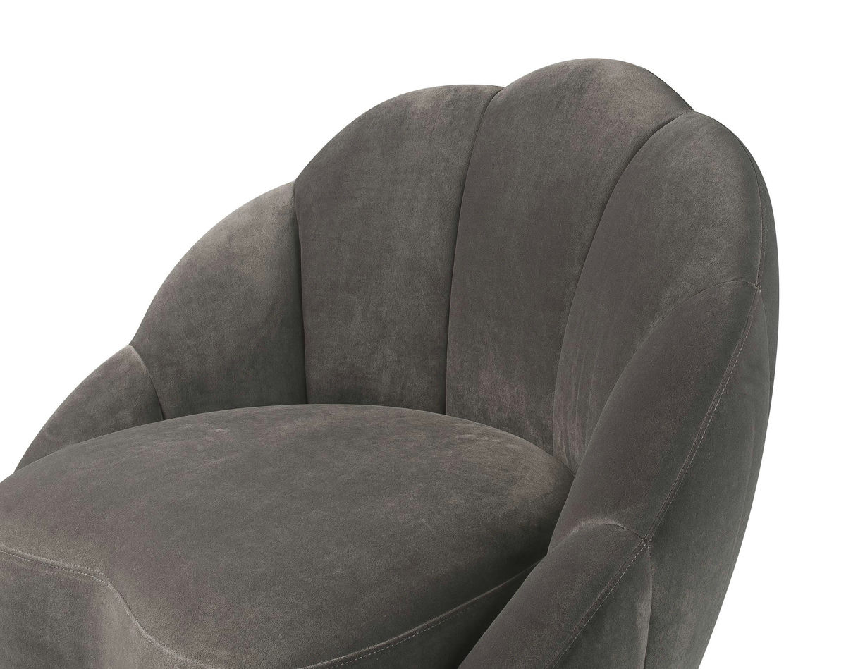 TOV Furniture Bloom Light Grey Velvet Chair