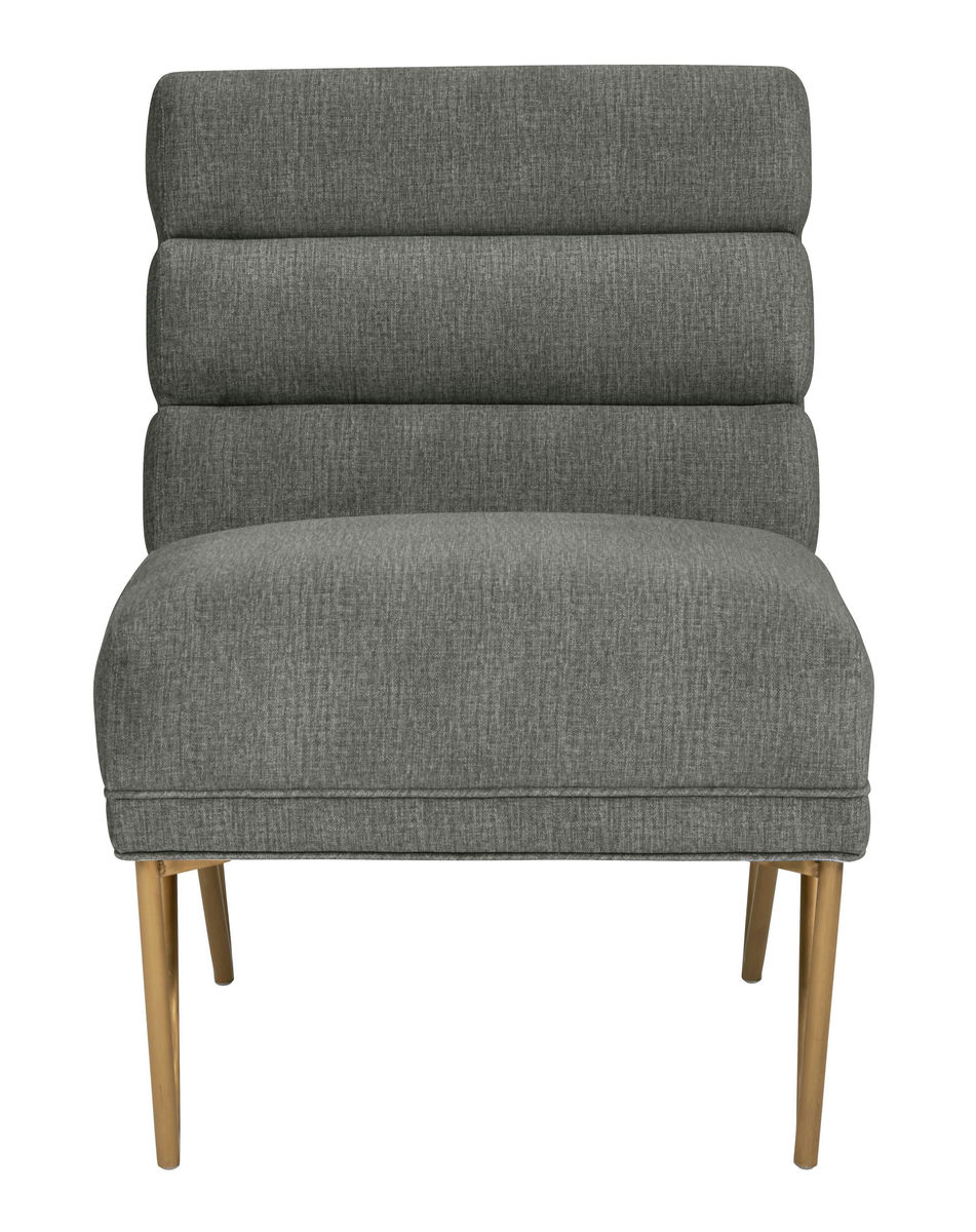 TOV Furniture Kelly Slub Grey Velvet Chair