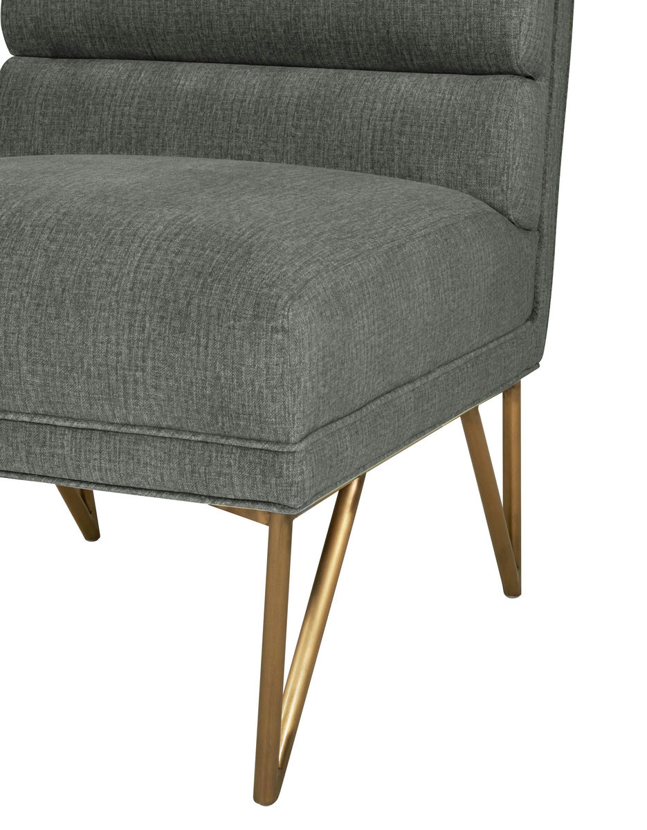 TOV Furniture Kelly Slub Grey Velvet Chair