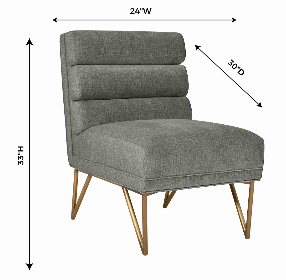 TOV Furniture Kelly Slub Grey Velvet Chair