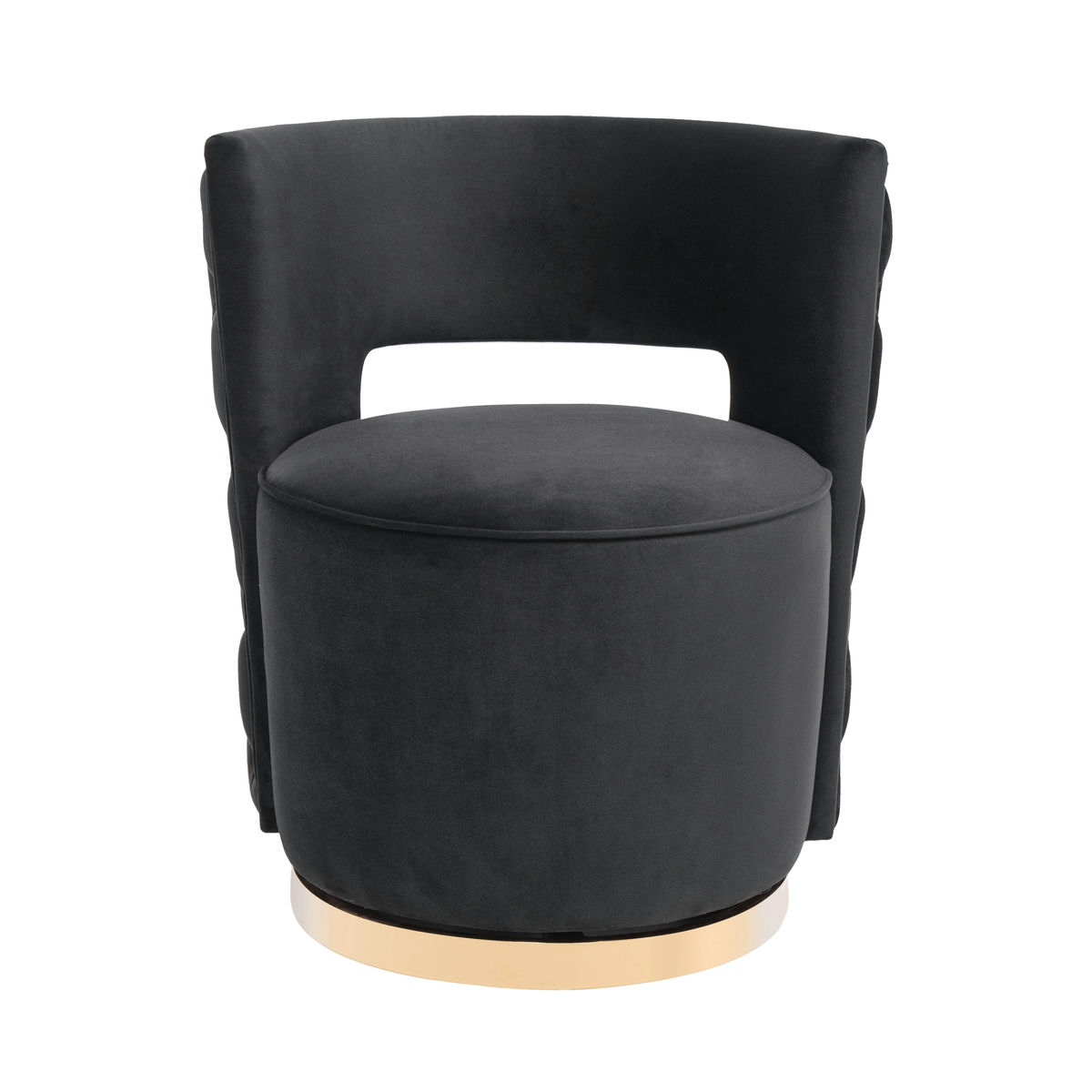 TOV Furniture Mimosa Black Velvet Swivel Chair