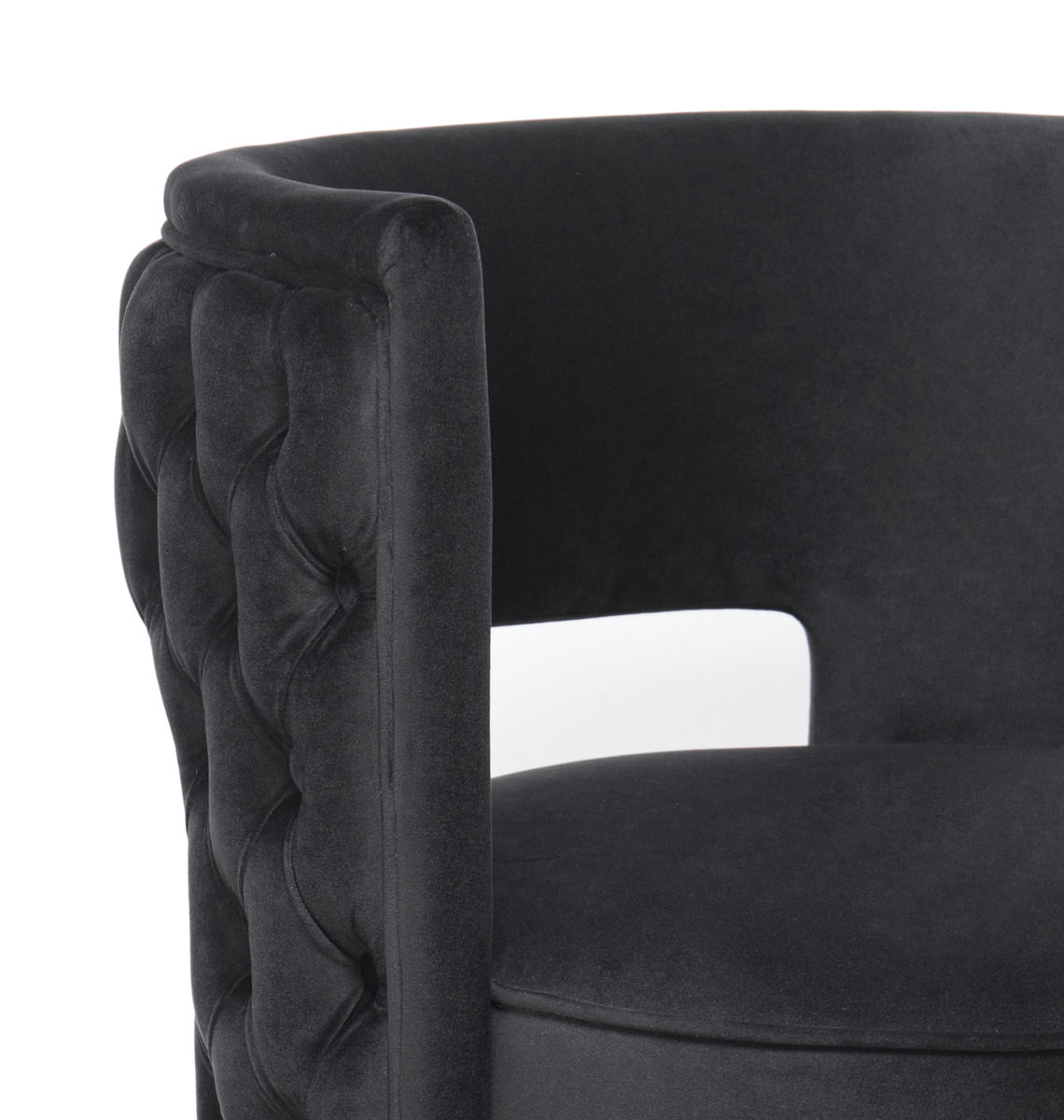 TOV Furniture Mimosa Black Velvet Swivel Chair