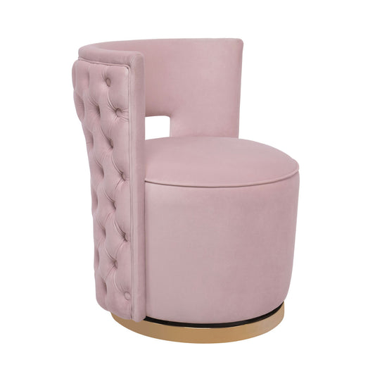 TOV Furniture Mimosa Blush Velvet Swivel Chair