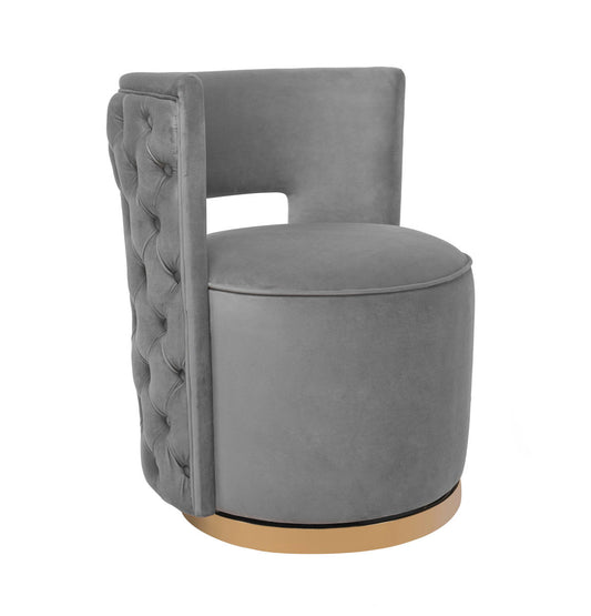 TOV Furniture Mimosa Grey Velvet Swivel Chair