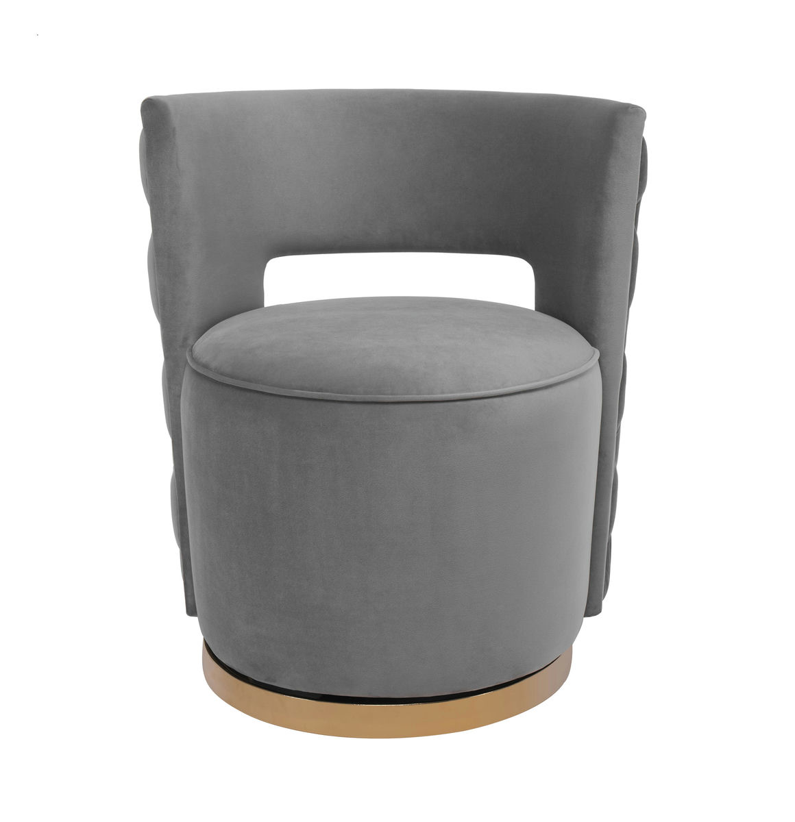 TOV Furniture Mimosa Grey Velvet Swivel Chair