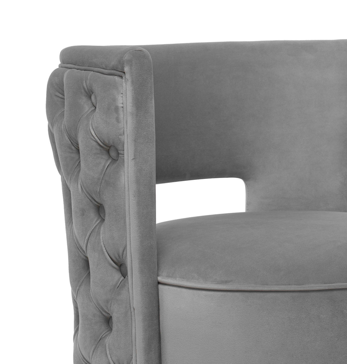 TOV Furniture Mimosa Grey Velvet Swivel Chair