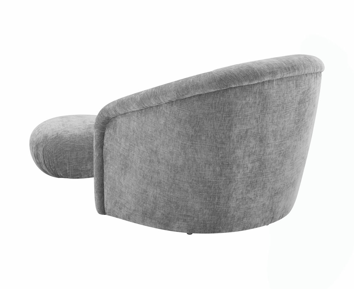 TOV Furniture Boboli Grey Chenille Chair + Ottoman Set