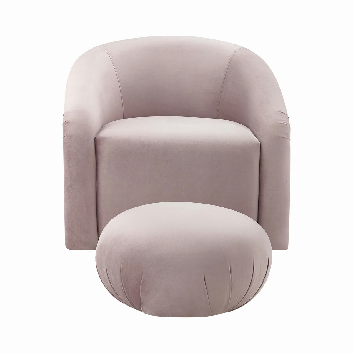 TOV Furniture Boboli Mauve Velvet Chair + Ottoman Set