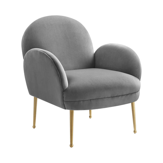 TOV Furniture Gwen Grey Velvet Chair