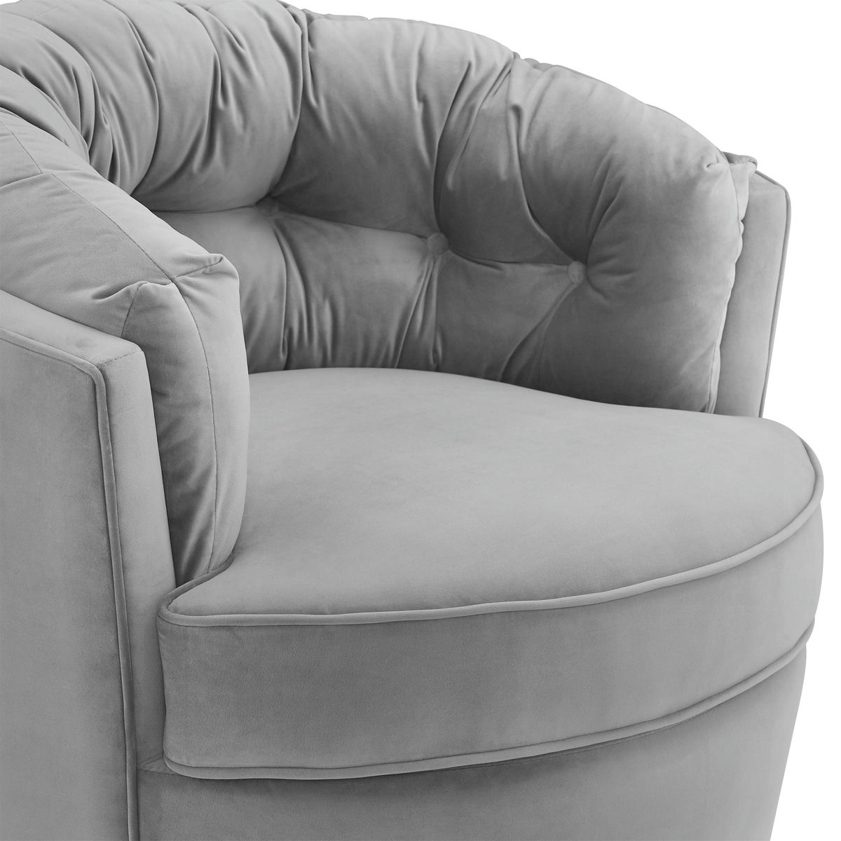 TOV Furniture Eloise Grey Velvet Swivel Chair