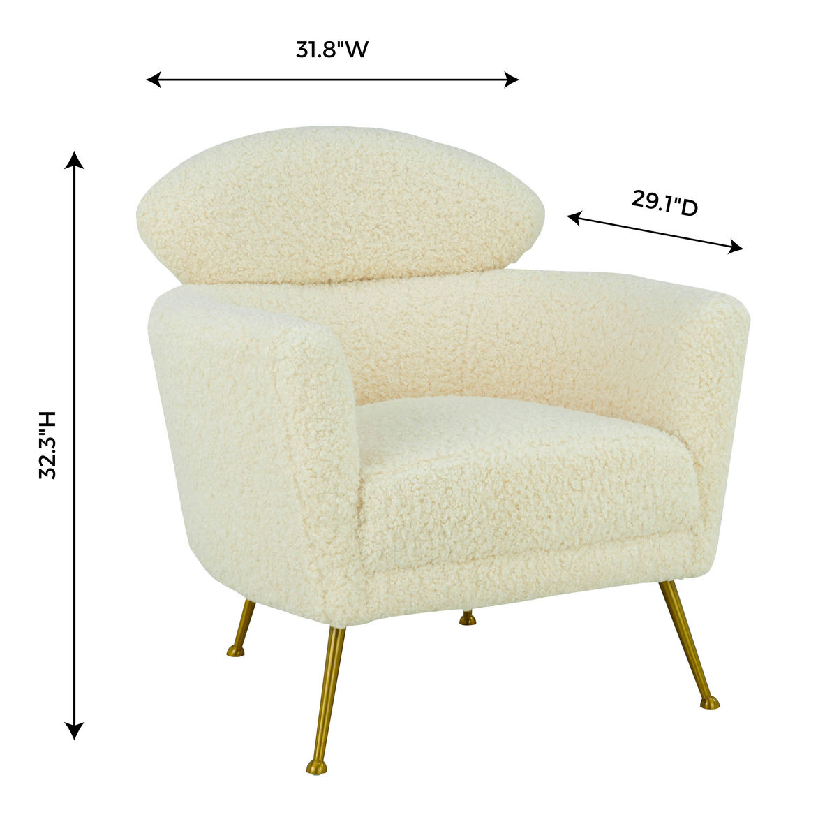 TOV Furniture Welsh Faux Shearling Chair