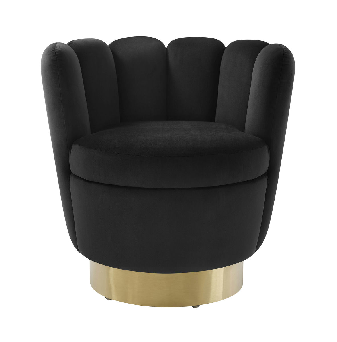 TOV Furniture Yad Black Velvet Swivel Chair