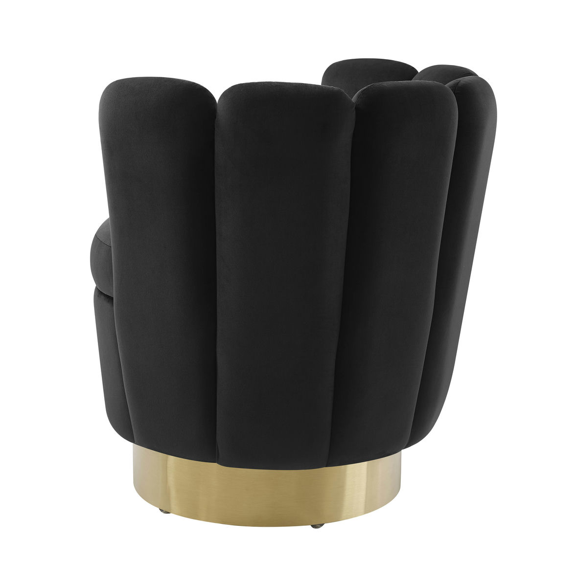 TOV Furniture Yad Black Velvet Swivel Chair