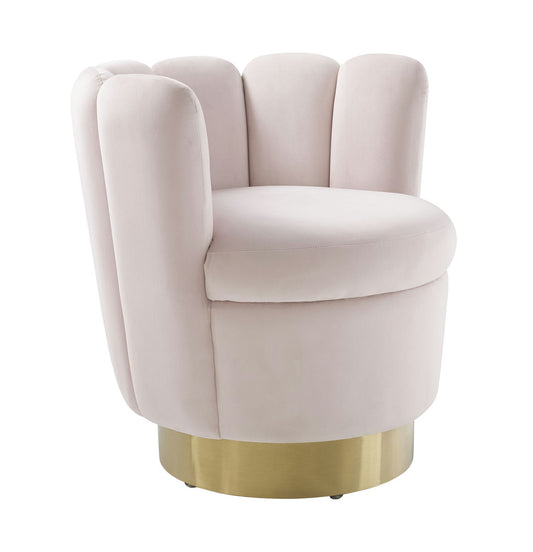 TOV Furniture Yad Blush Velvet Swivel Chair