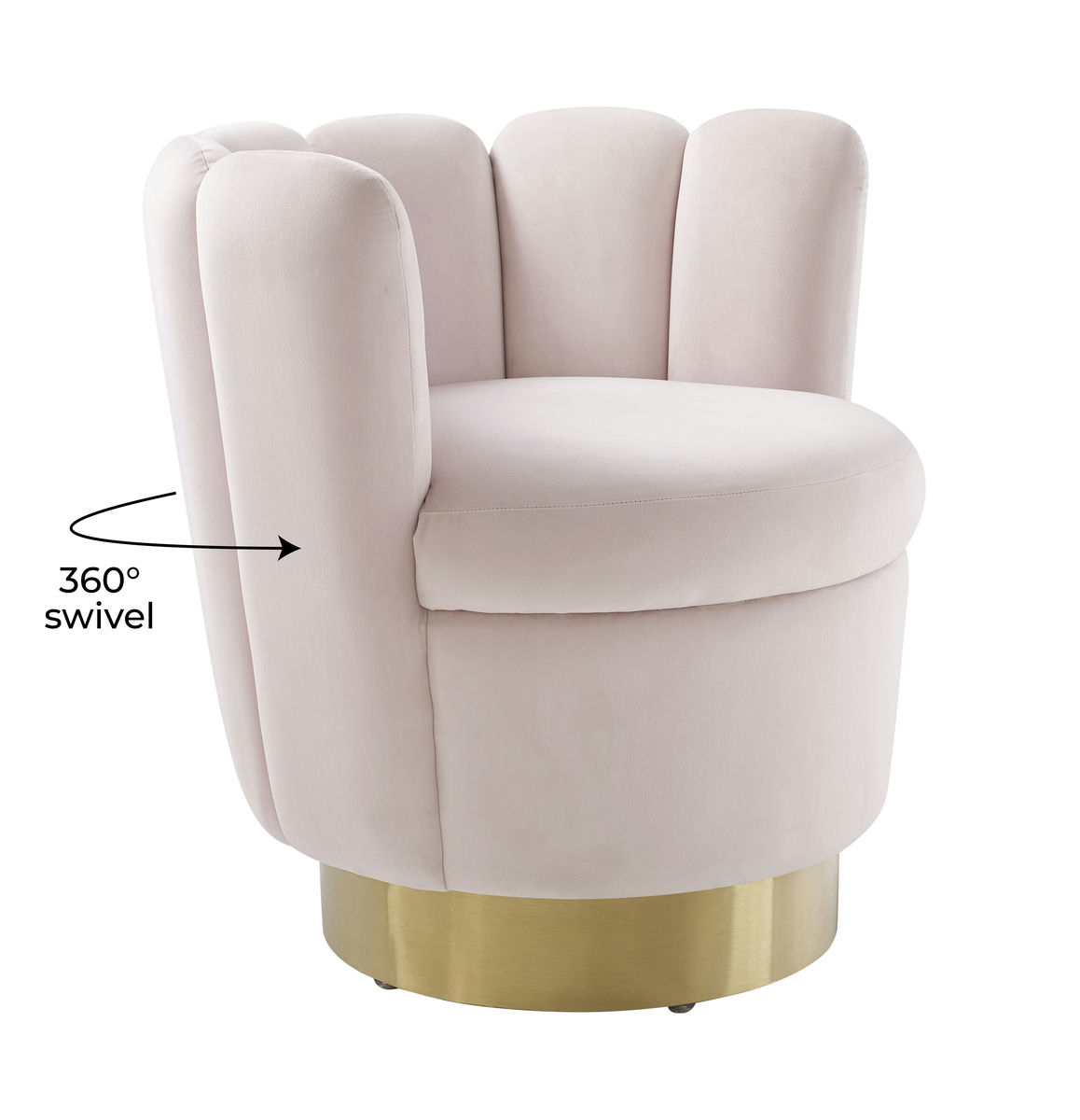 TOV Furniture Yad Blush Velvet Swivel Chair