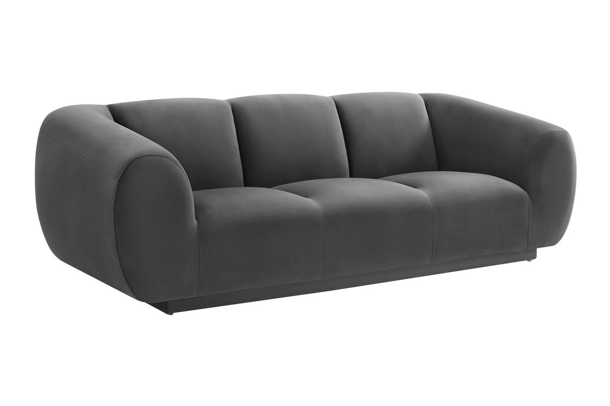 TOV Furniture Emmet Grey Velvet Sofa