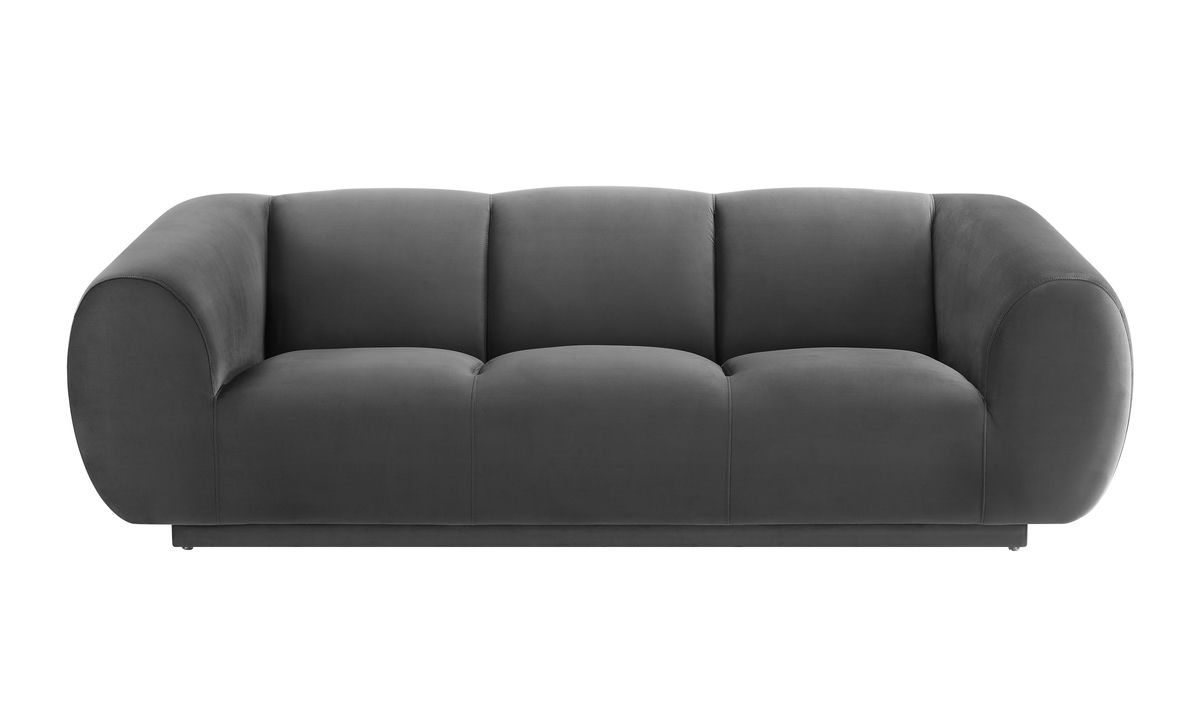 TOV Furniture Emmet Grey Velvet Sofa