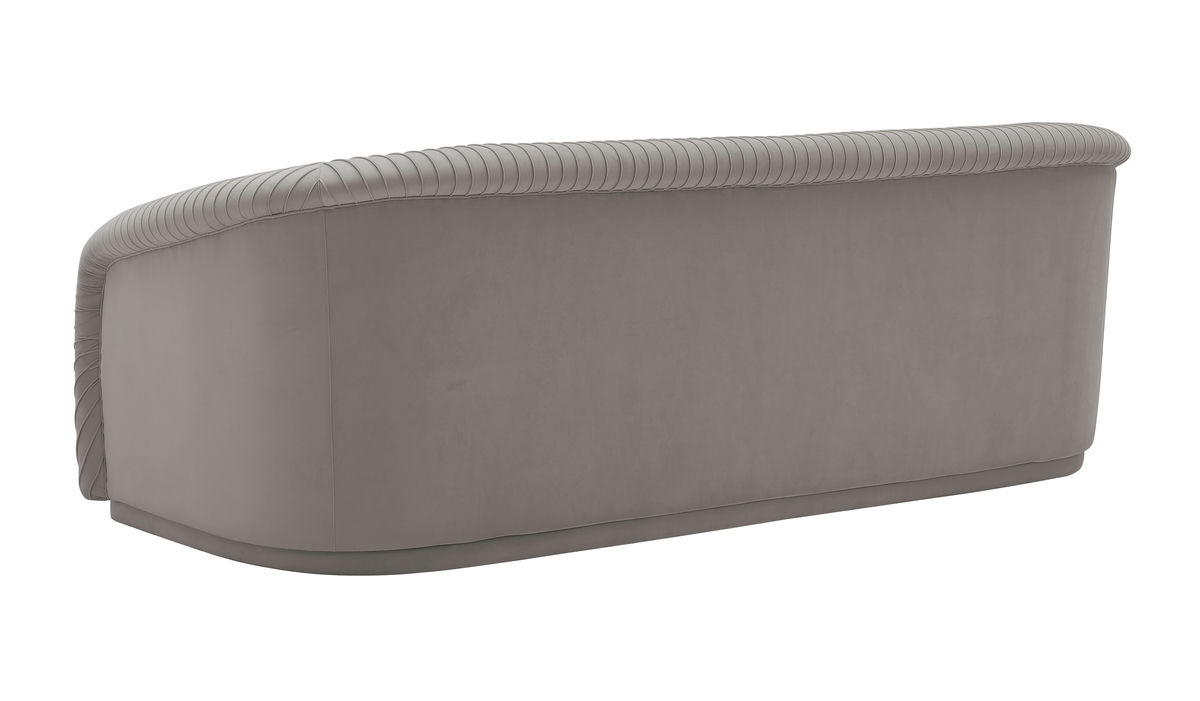 TOV Furniture Yara Pleated Grey Velvet Sofa