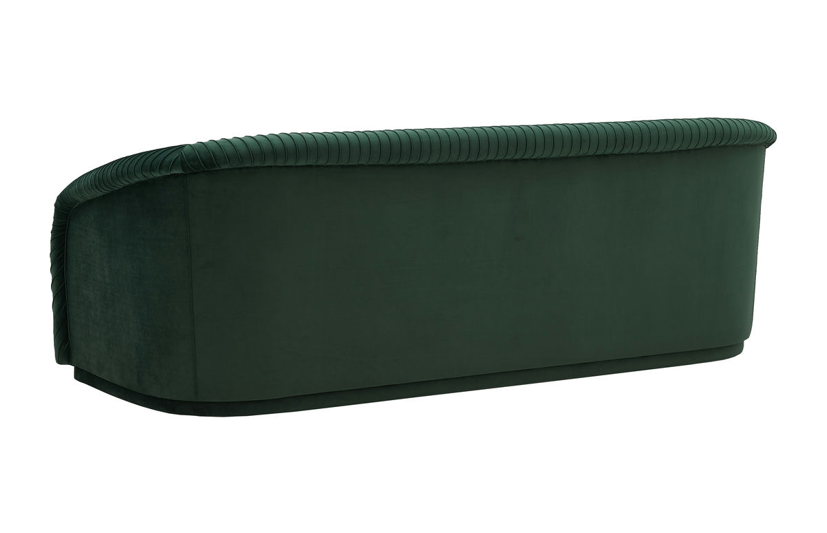 TOV Furniture Yara Pleated Forest Green Velvet Sofa