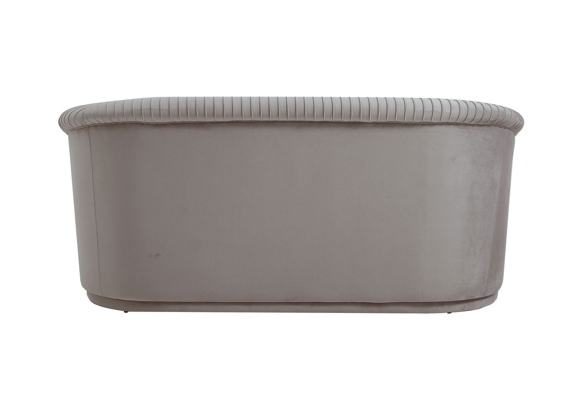 TOV Furniture Yara Pleated Grey Velvet Loveseat