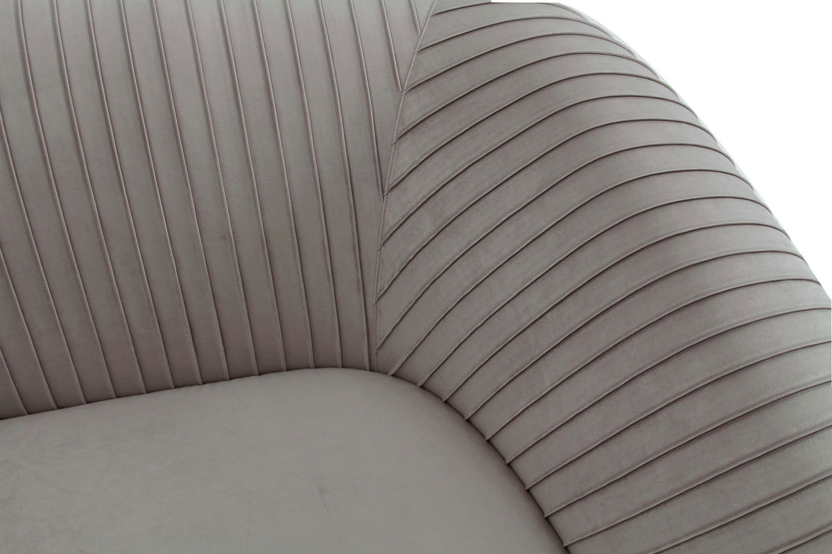 TOV Furniture Yara Pleated Grey Velvet Loveseat
