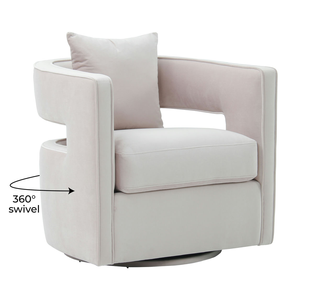 TOV Furniture Kennedy Blush Velvet Swivel Chair