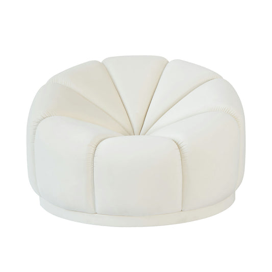 TOV Furniture Marshmallow Cream Velvet Lounge Chair