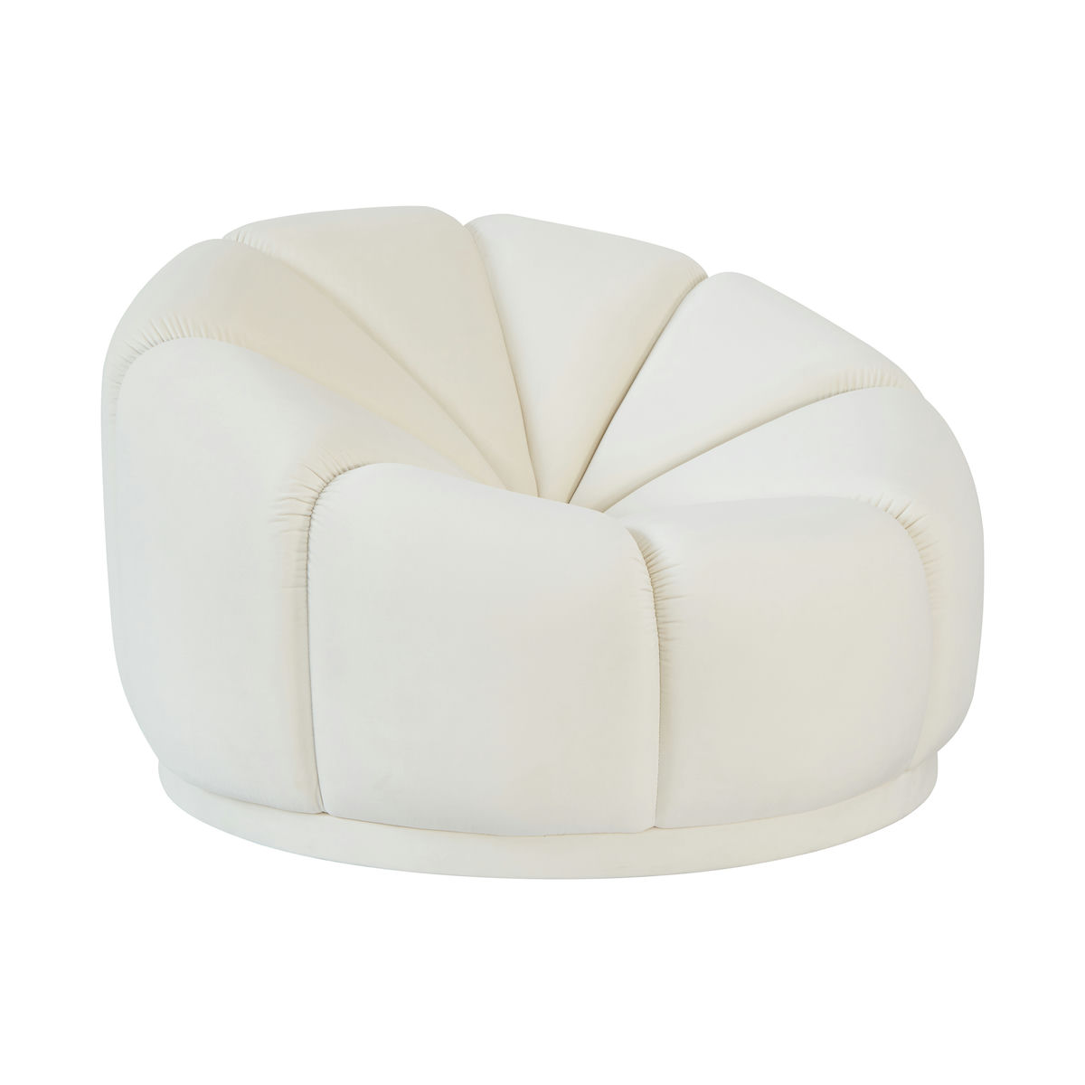 TOV Furniture Marshmallow Cream Velvet Lounge Chair