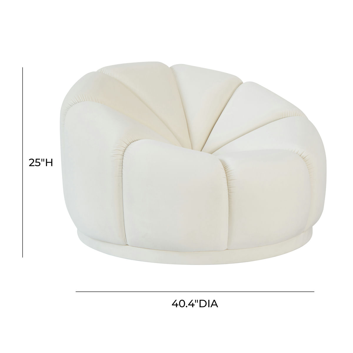 TOV Furniture Marshmallow Cream Velvet Lounge Chair