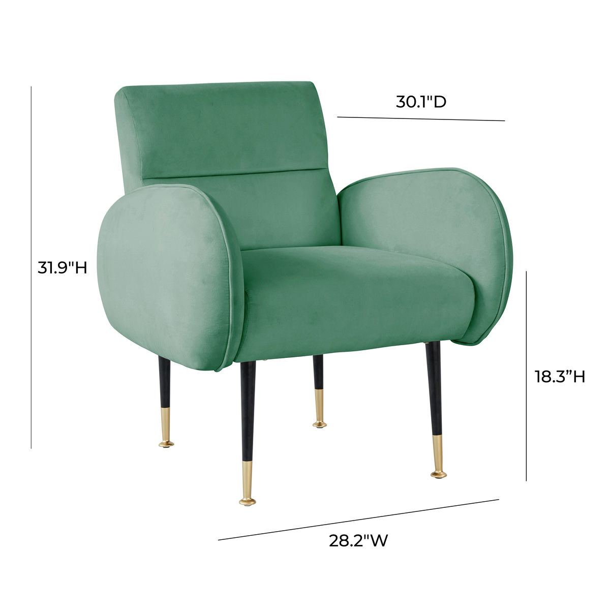 TOV Furniture Babe Mint Green Velvet Chair