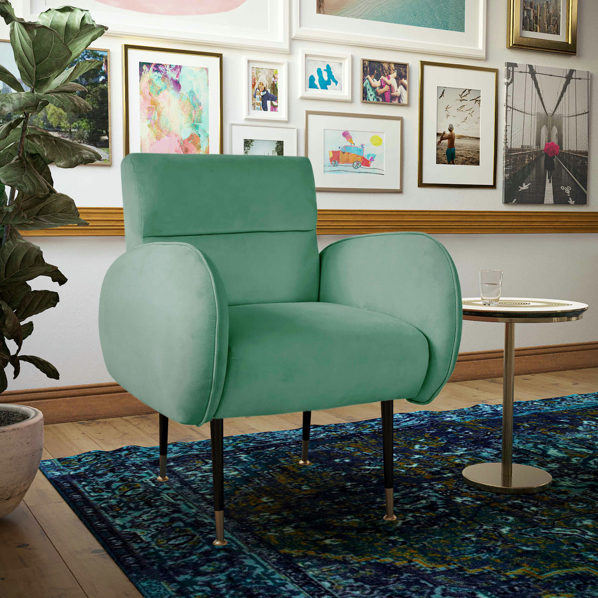 TOV Furniture Babe Mint Green Velvet Chair