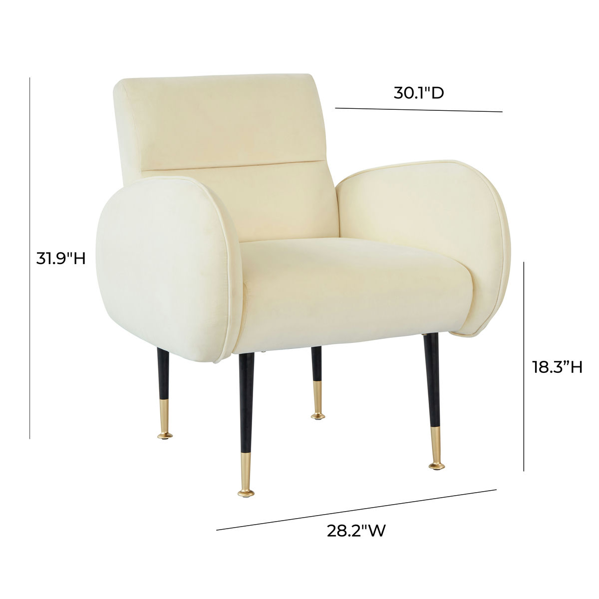 TOV Furniture Babe Custard Velvet Chair